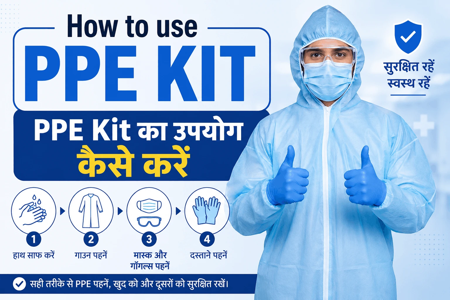 How to use PPE kit | PPE Kit का उपयोग कैसे करें Hindi